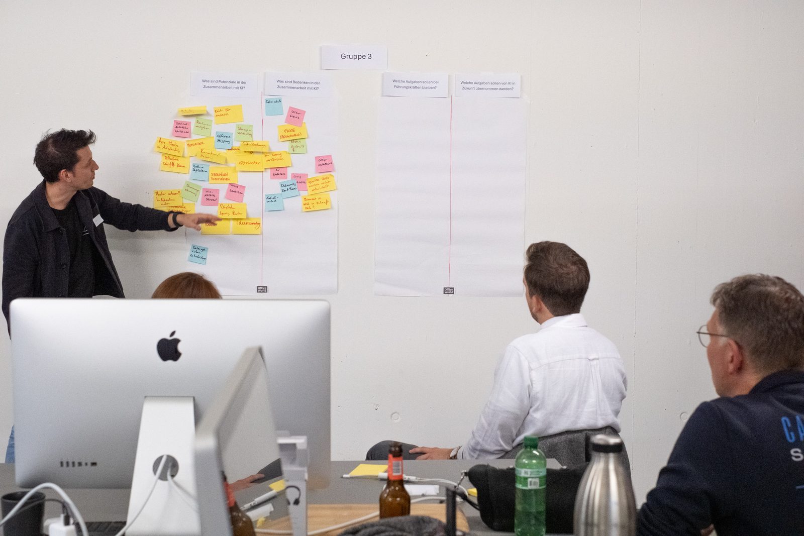 Arbeit an Themen an der Wand, Moodtalk-Treffen